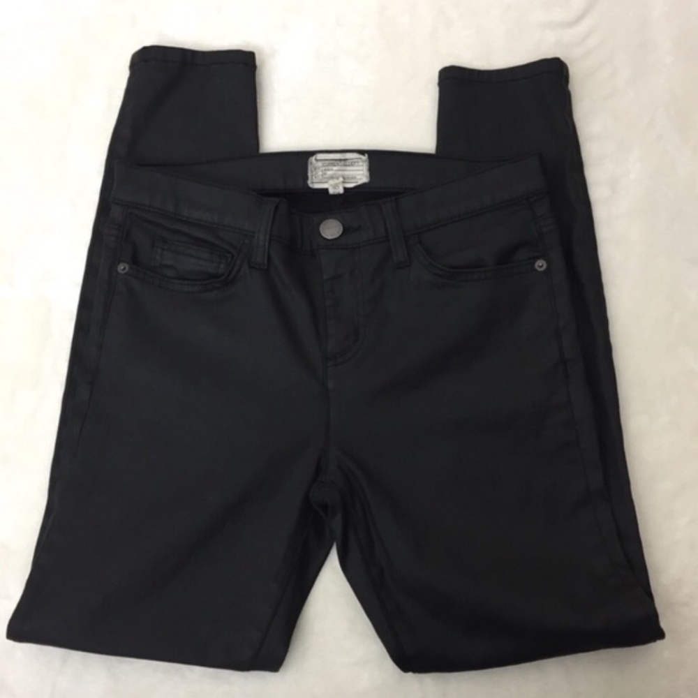 Current/Elliott Stiletto Black Coated Ankle Jeans